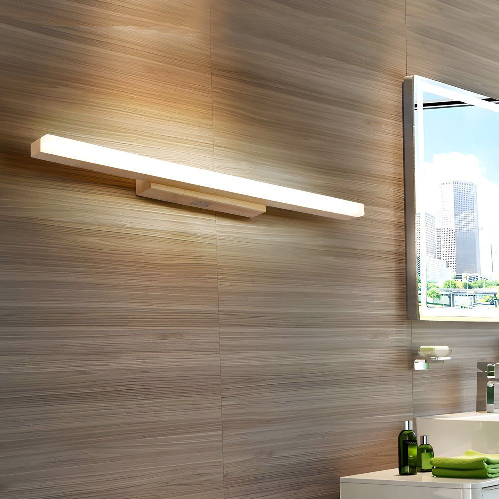 Contemporary Wooden LED Wall-Mount Vanity Light for Bathrooms