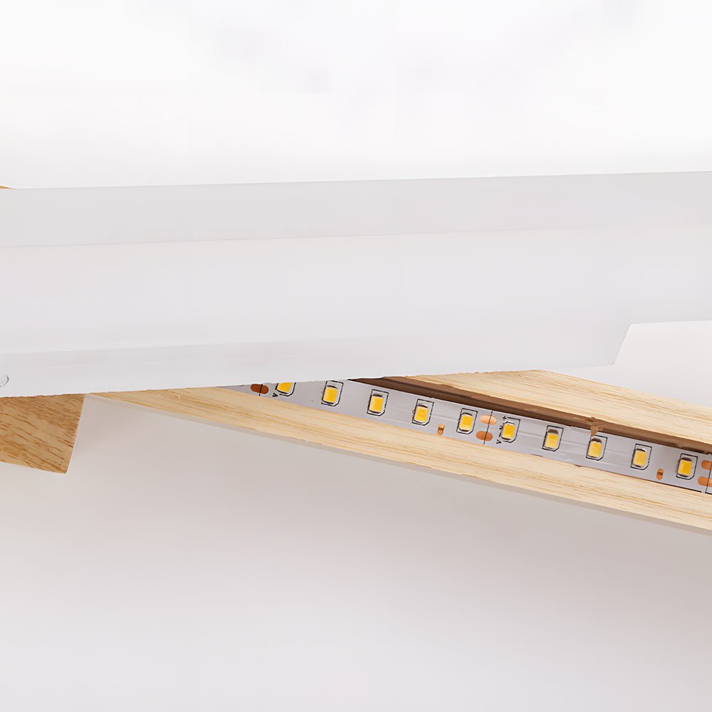 Contemporary Wooden LED Wall-Mount Vanity Light for Bathrooms