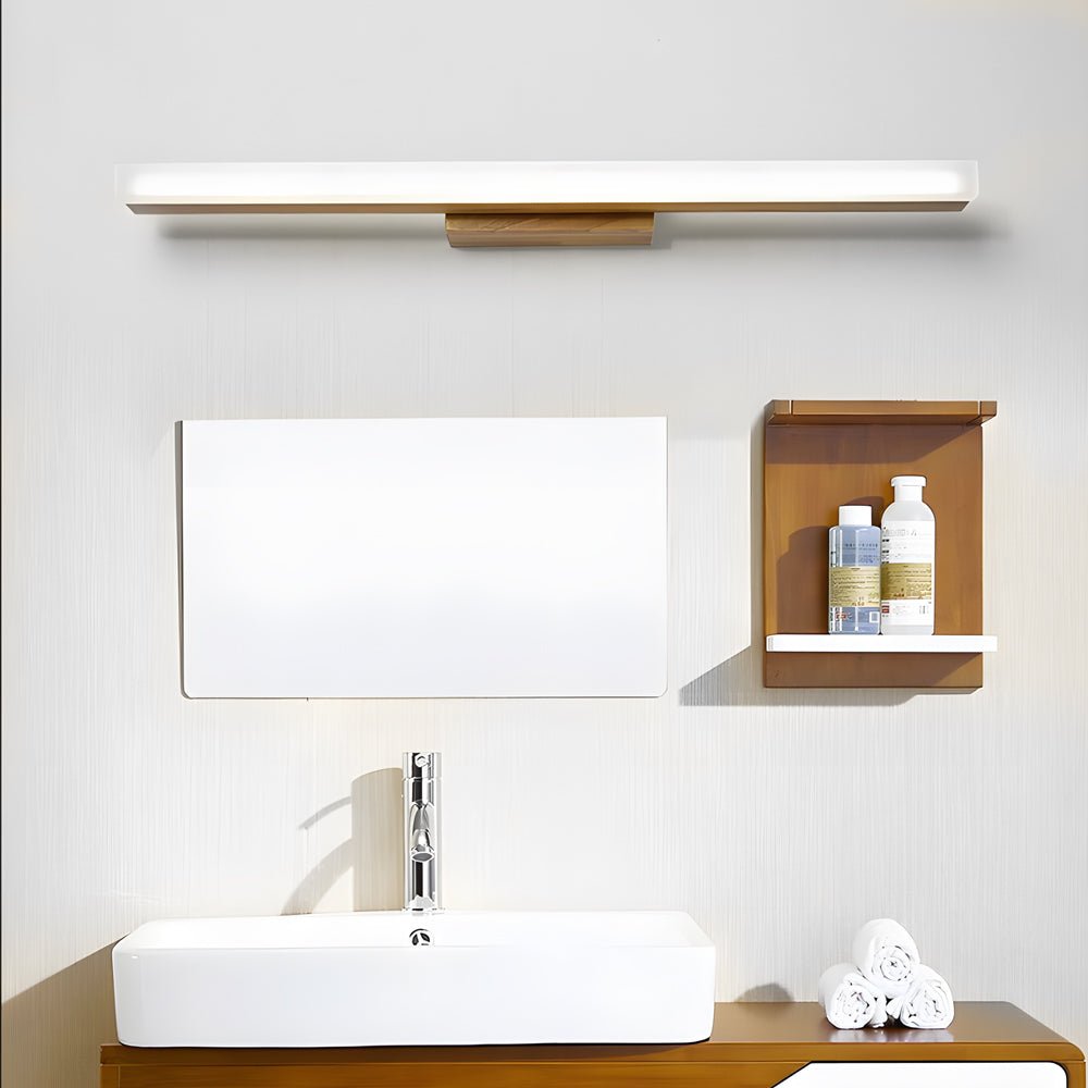 Contemporary Wooden LED Wall-Mount Vanity Light for Bathrooms