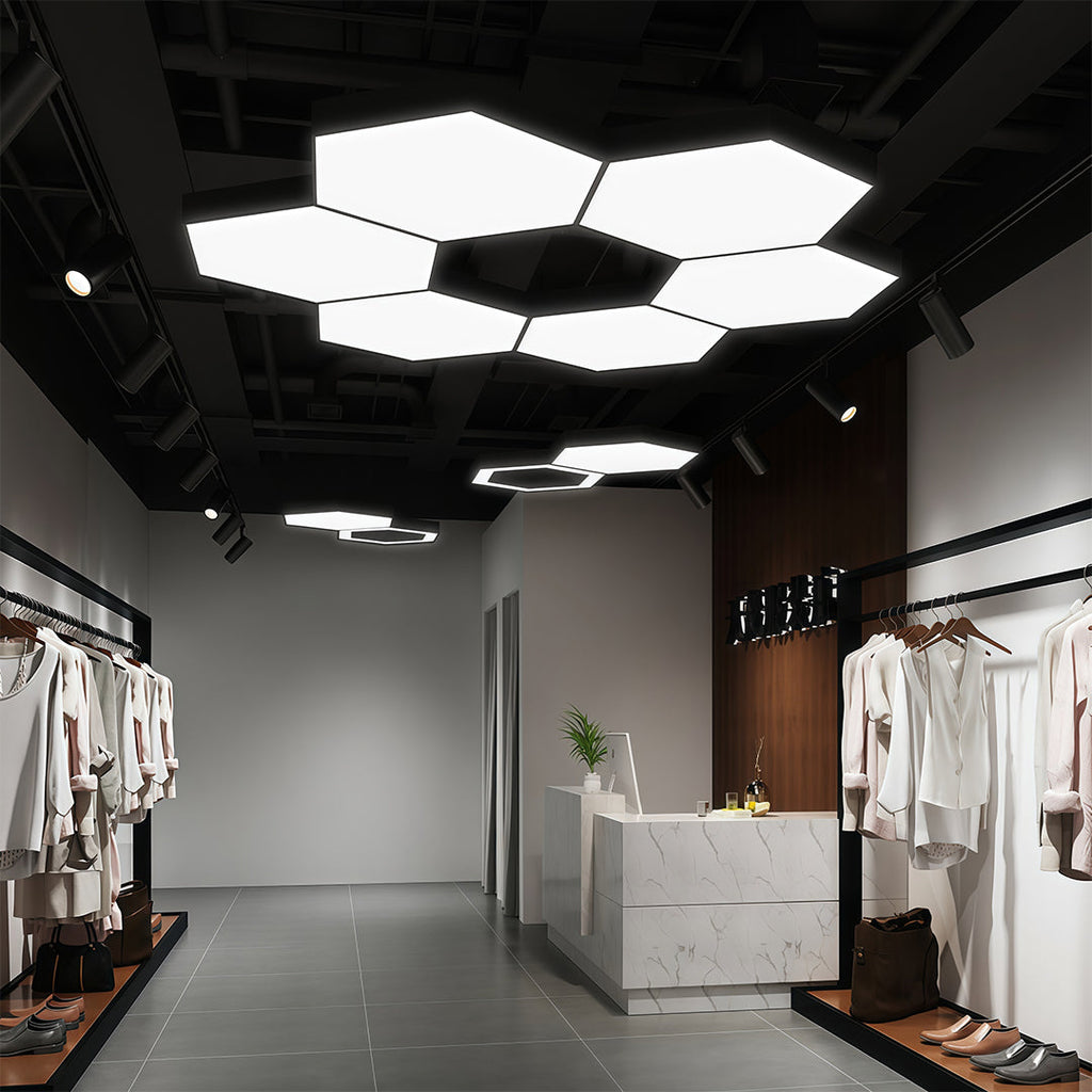 LED Hexagonal Geometric Chandelier - Modern Ceiling Light