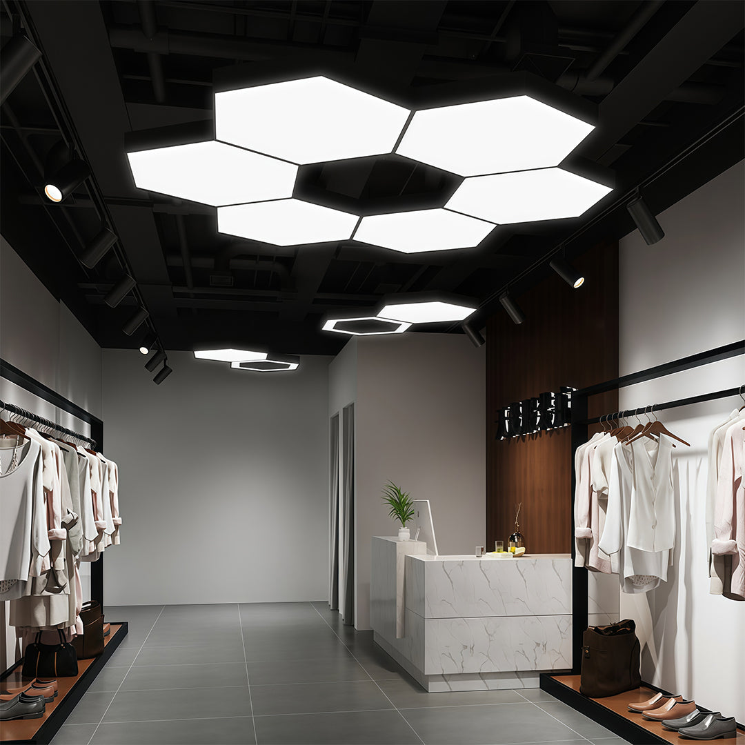 LED Hexagonal Geometric Chandelier - Modern Ceiling Light