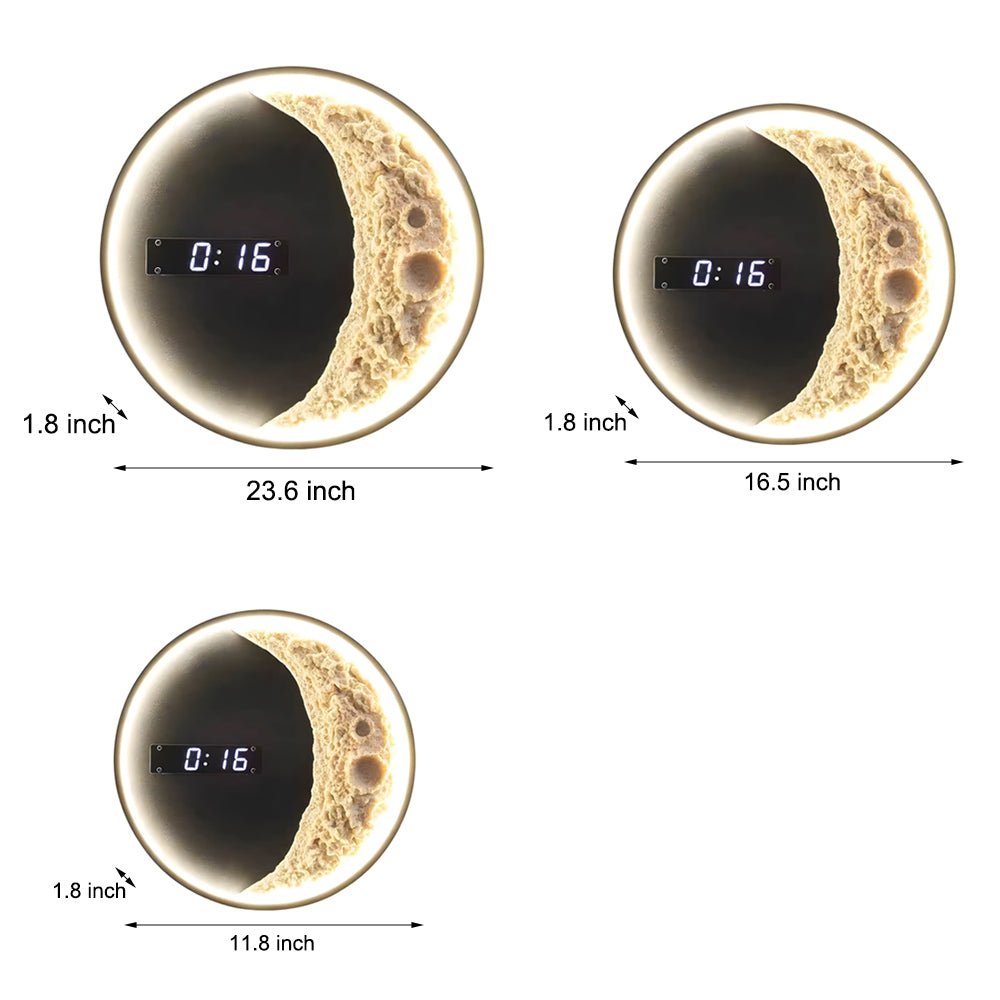 Premium Astronaut Moon LED Wall Light with Digital Clock - 3 Color Options