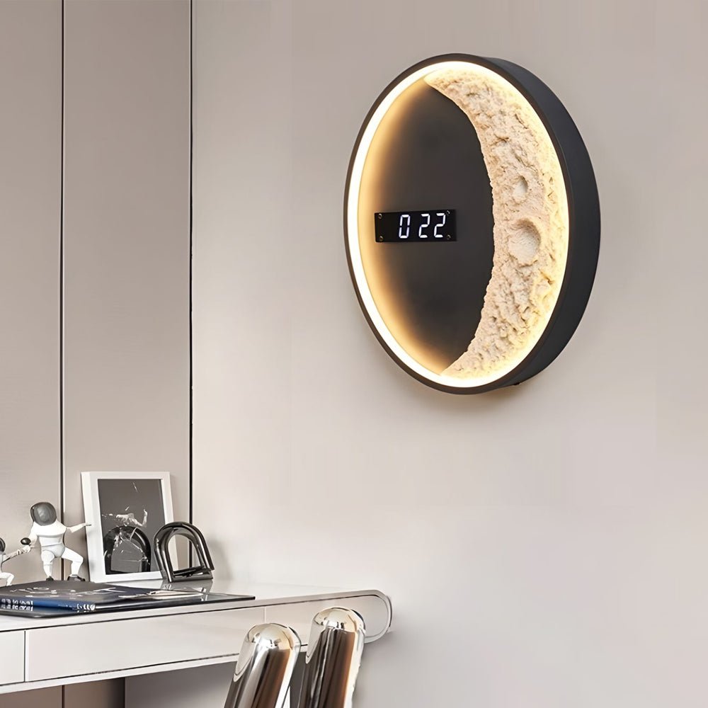 Premium Astronaut Moon LED Wall Light with Digital Clock - 3 Color Options