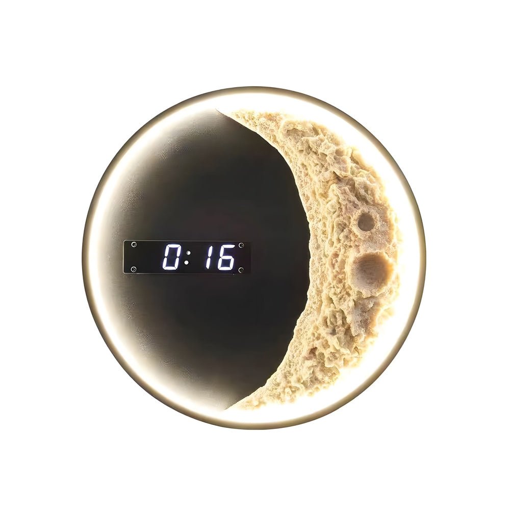 Premium Astronaut Moon LED Wall Light with Digital Clock - 3 Color Options