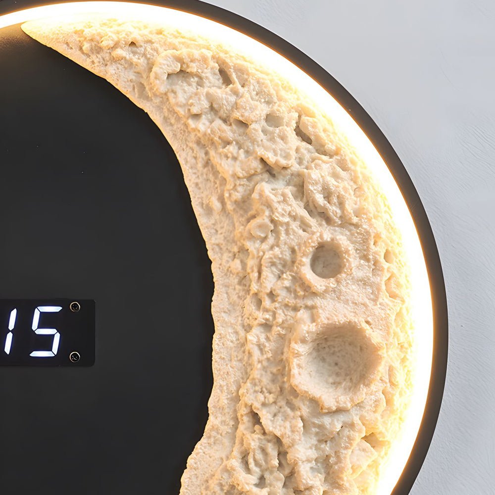 Premium Astronaut Moon LED Wall Light with Digital Clock - 3 Color Options