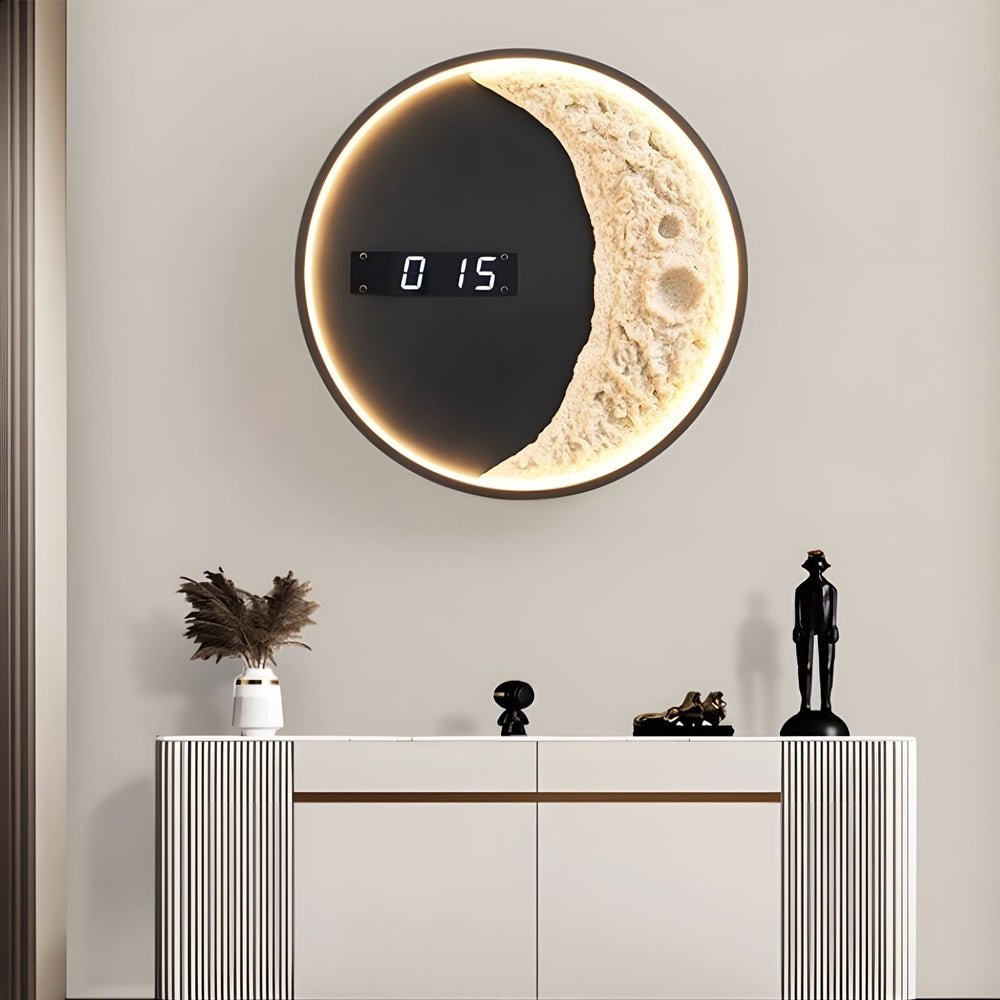 Premium Astronaut Moon LED Wall Light with Digital Clock - 3 Color Options