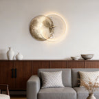 Modern LED Moon Wall Clock with USB Charging