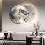 Modern LED Moon Wall Clock with USB Charging