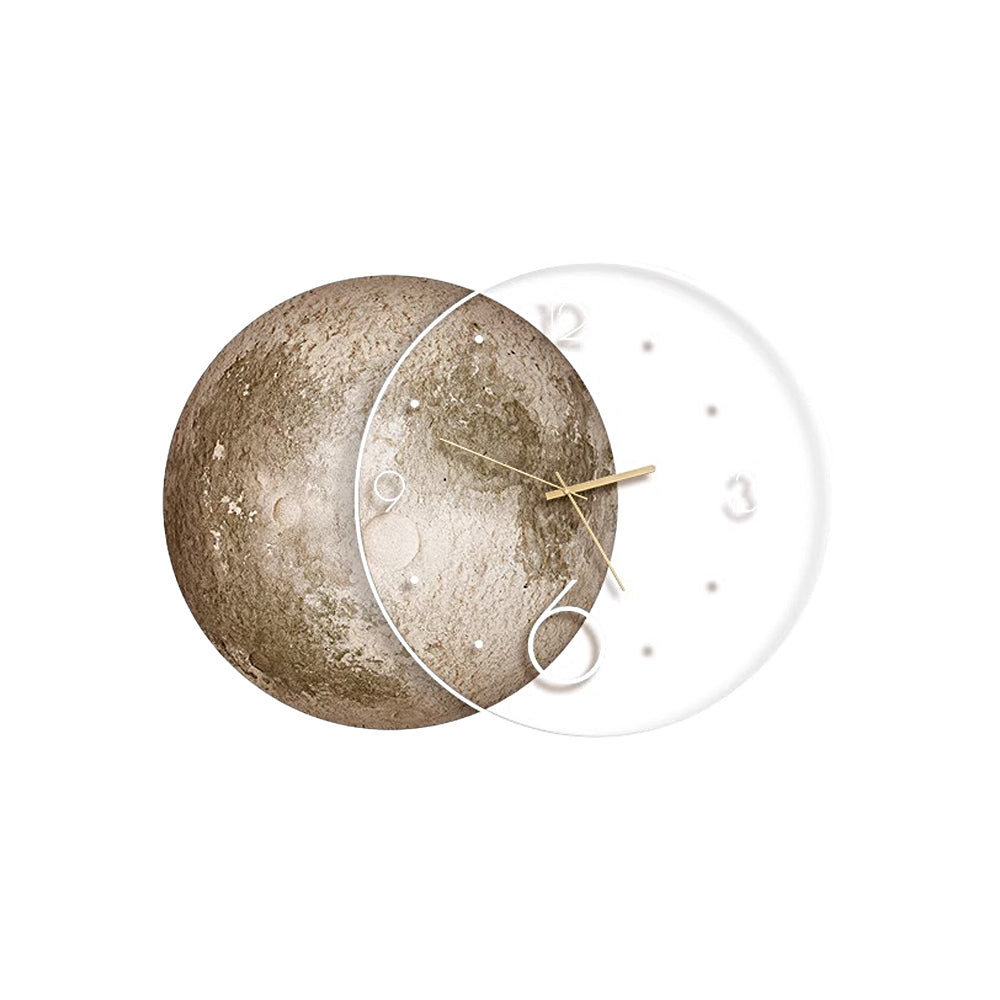 Modern LED Moon Wall Clock with USB Charging