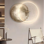 Modern LED Moon Wall Clock with USB Charging