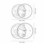 Modern LED Moon Wall Clock with USB Charging