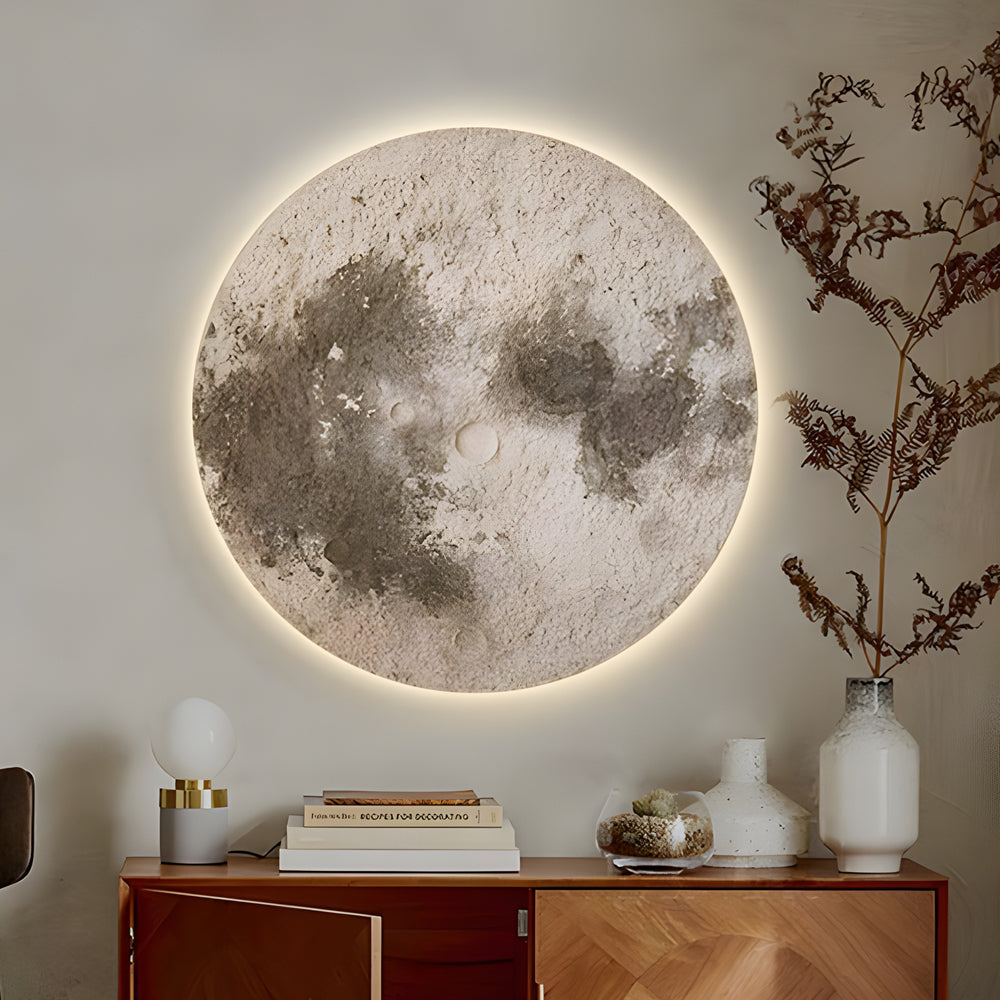 Modern Sandstone Moon Wall Lamp - USB Decorative Light