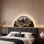 Premium Mountain LED Wall Art Lamp - Half-Circle Landscape Design