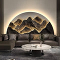 Premium Mountain LED Wall Art Lamp - Half-Circle Landscape Design