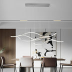 Wavy Curved LED Pendant Light - Modern Metal Ceiling Fixture