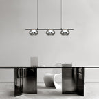 Gray Glass Globe Pendant Light - Full-Spectrum Metal Ceiling Fixture