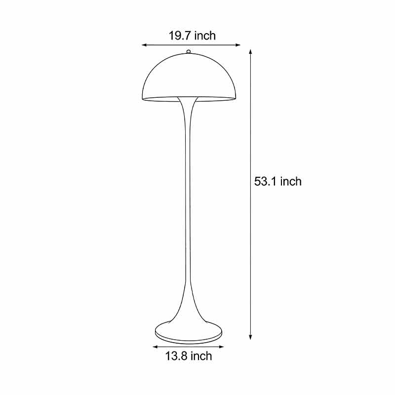 Modern White Mushroom Floor Lamp with 3-Color Dimming