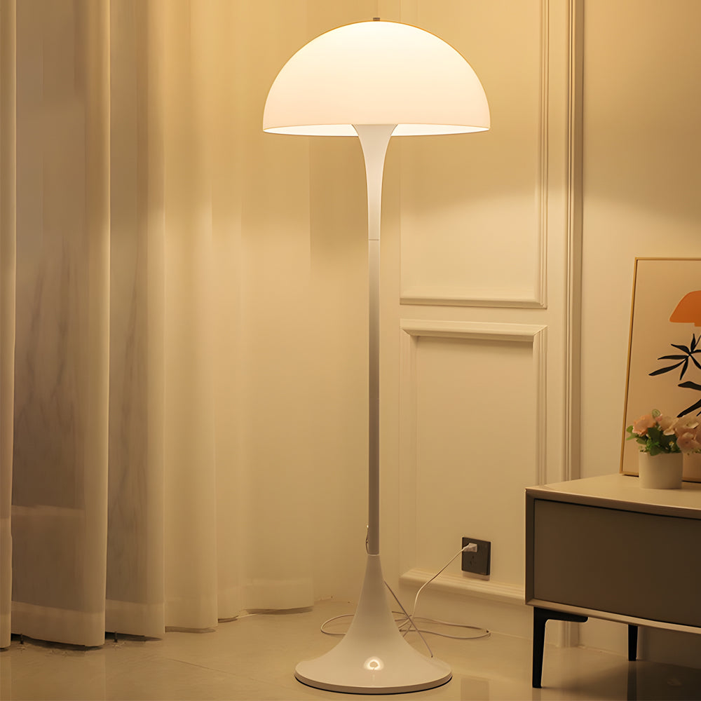 Modern White Mushroom Floor Lamp with 3-Color Dimming