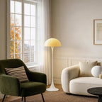 Modern White Mushroom Floor Lamp with 3-Color Dimming