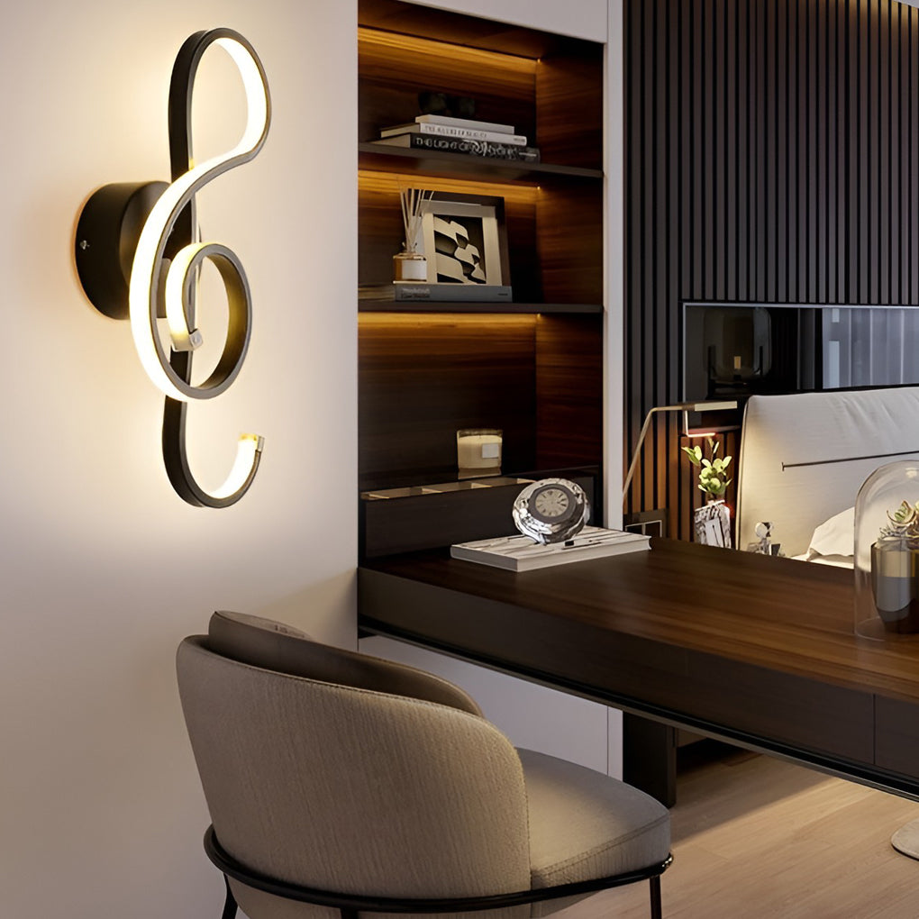 Modern LED Musical Note Wall Light - Elegant Home Decor