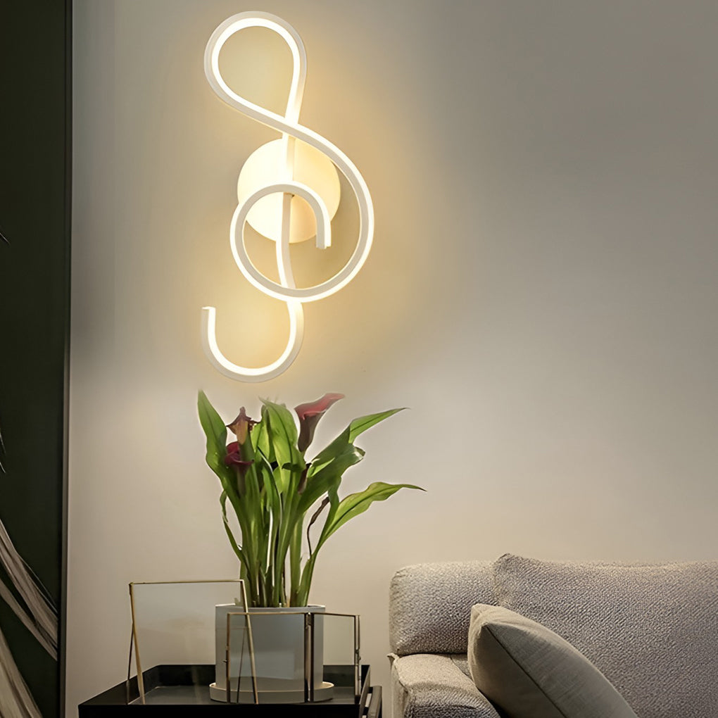 Modern LED Musical Note Wall Light - Elegant Home Decor