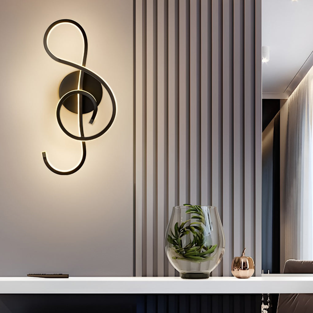 Modern LED Musical Note Wall Light - Elegant Home Decor