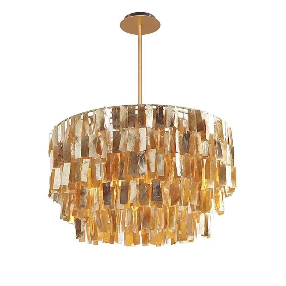 Contemporary Shell-Shaped Capiz Chandeliers - Modern Rustic Lighting