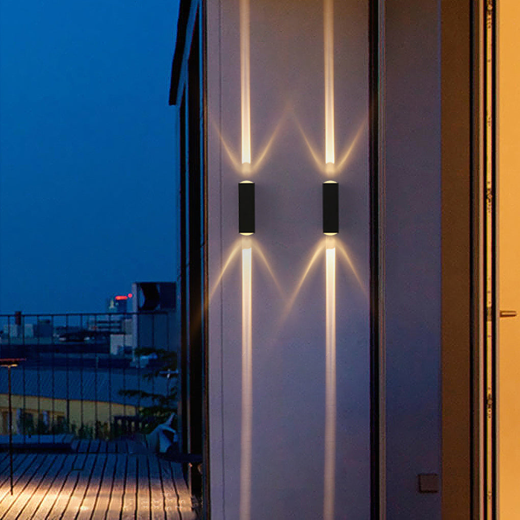Modern Waterproof Dual-Beam Narrow Wall Sconce for Outdoor Use