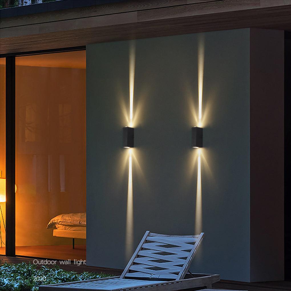 Modern Waterproof Dual-Beam Narrow Wall Sconce for Outdoor Use