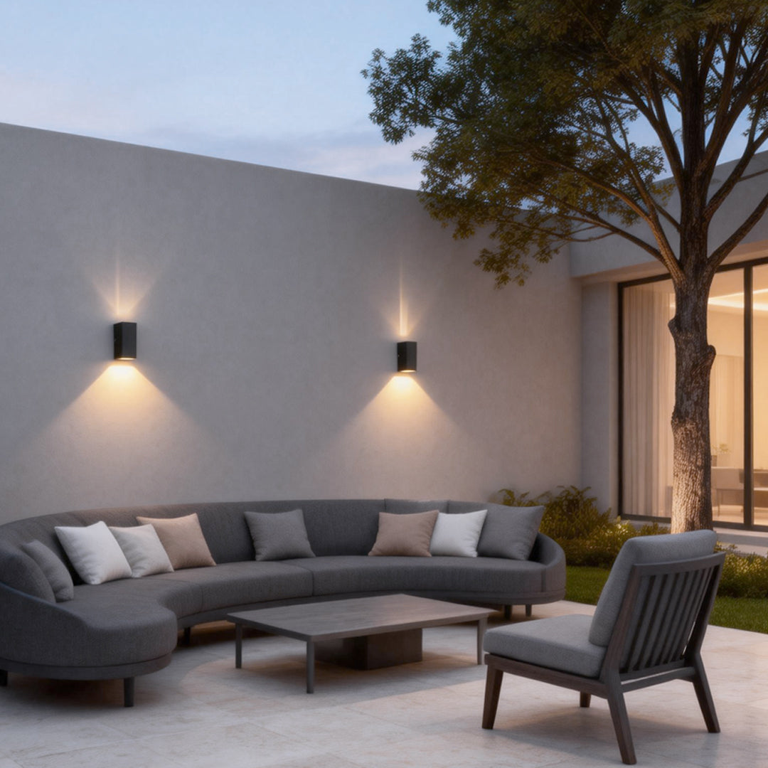 Modern Waterproof Dual-Beam Narrow Wall Sconce for Outdoor Use