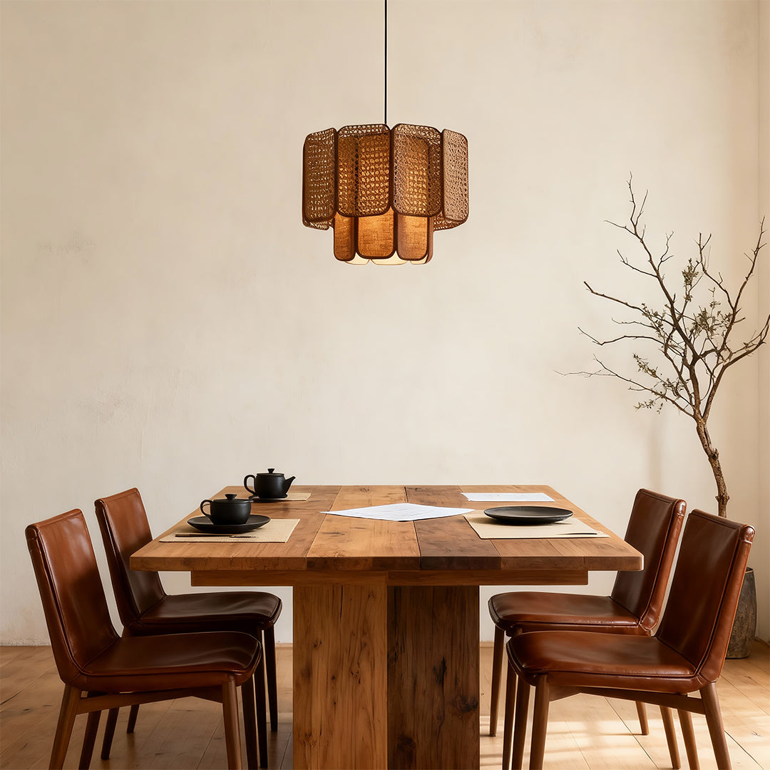 Japanese Zen Bamboo Pendant Light - Rattan Ceiling Fixture