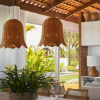 Artistic Rattan and Iron Hanging Pendant Light