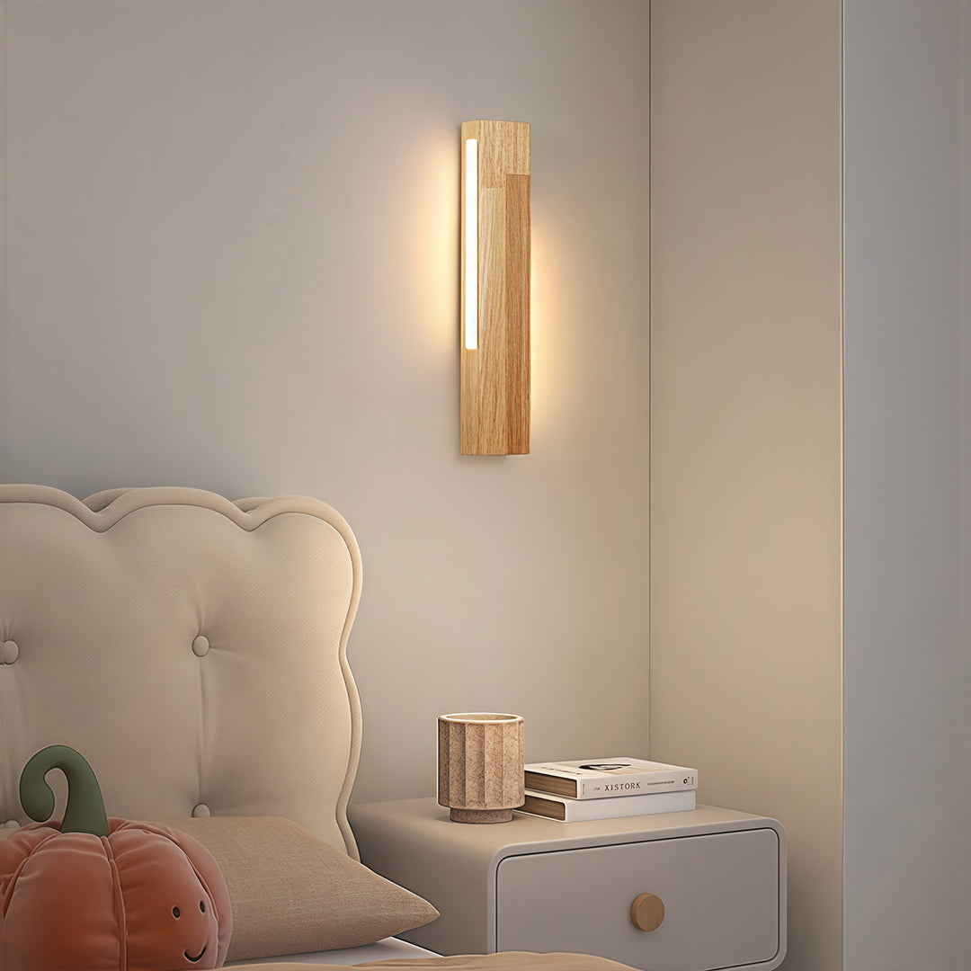 Premium Japanese LED Wall Light - Aluminum & Wood Bedside Lamp