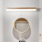 Natural Wooden LED Bathroom Vanity Light with Plastic Shade - Open Box