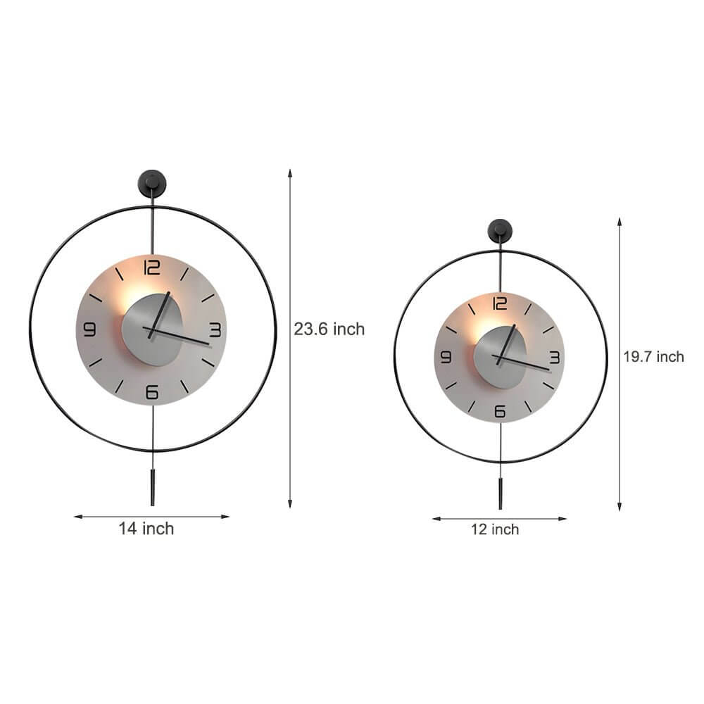 Premium Round LED Wall Clock with Floating Design - Night Light Feature