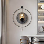 Premium Round LED Wall Clock with Floating Design - Night Light Feature