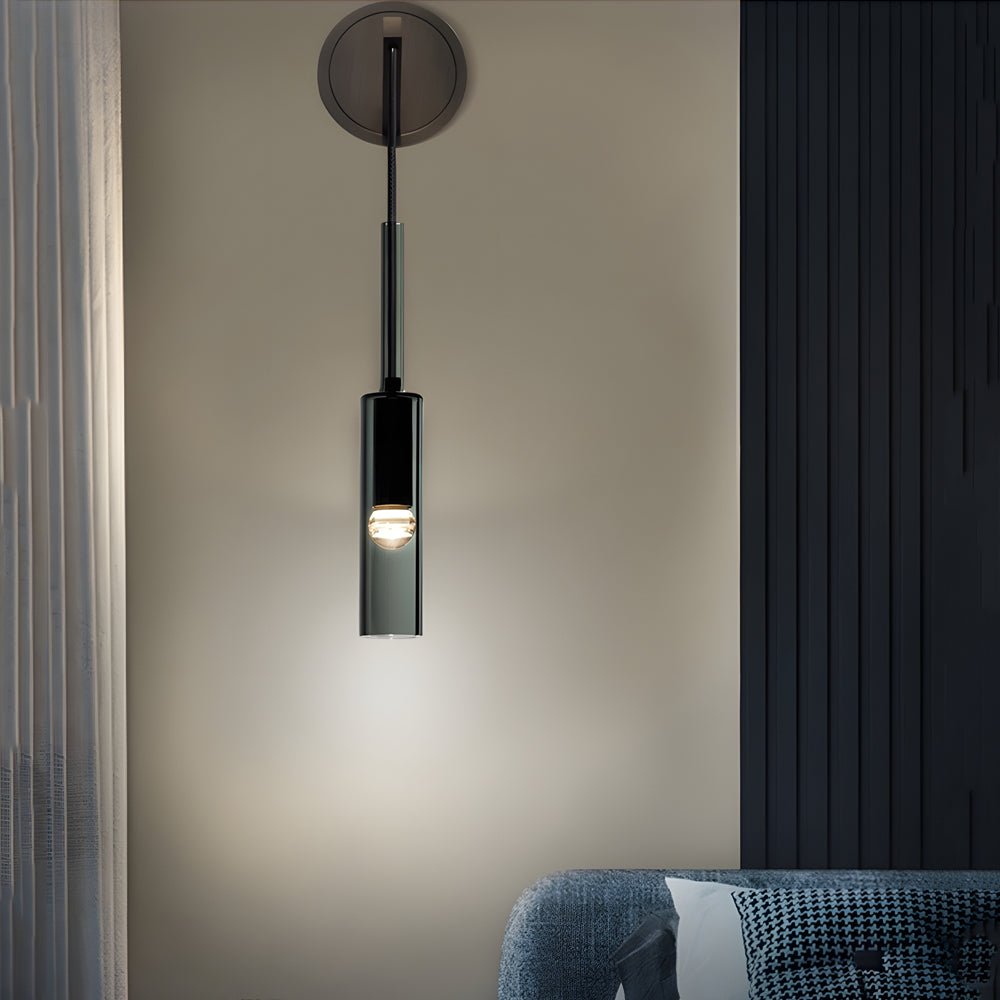 Nordic Copper Finish Wall Sconce with Suspended Cord for Stairway