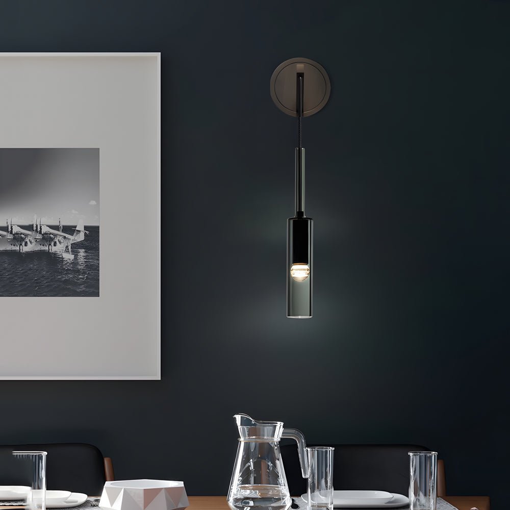 Nordic Copper Finish Wall Sconce with Suspended Cord for Stairway