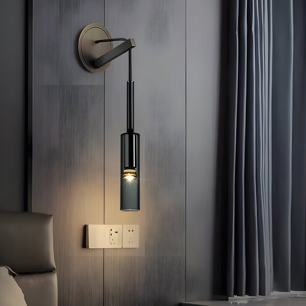 Nordic Copper Finish Wall Sconce with Suspended Cord for Stairway