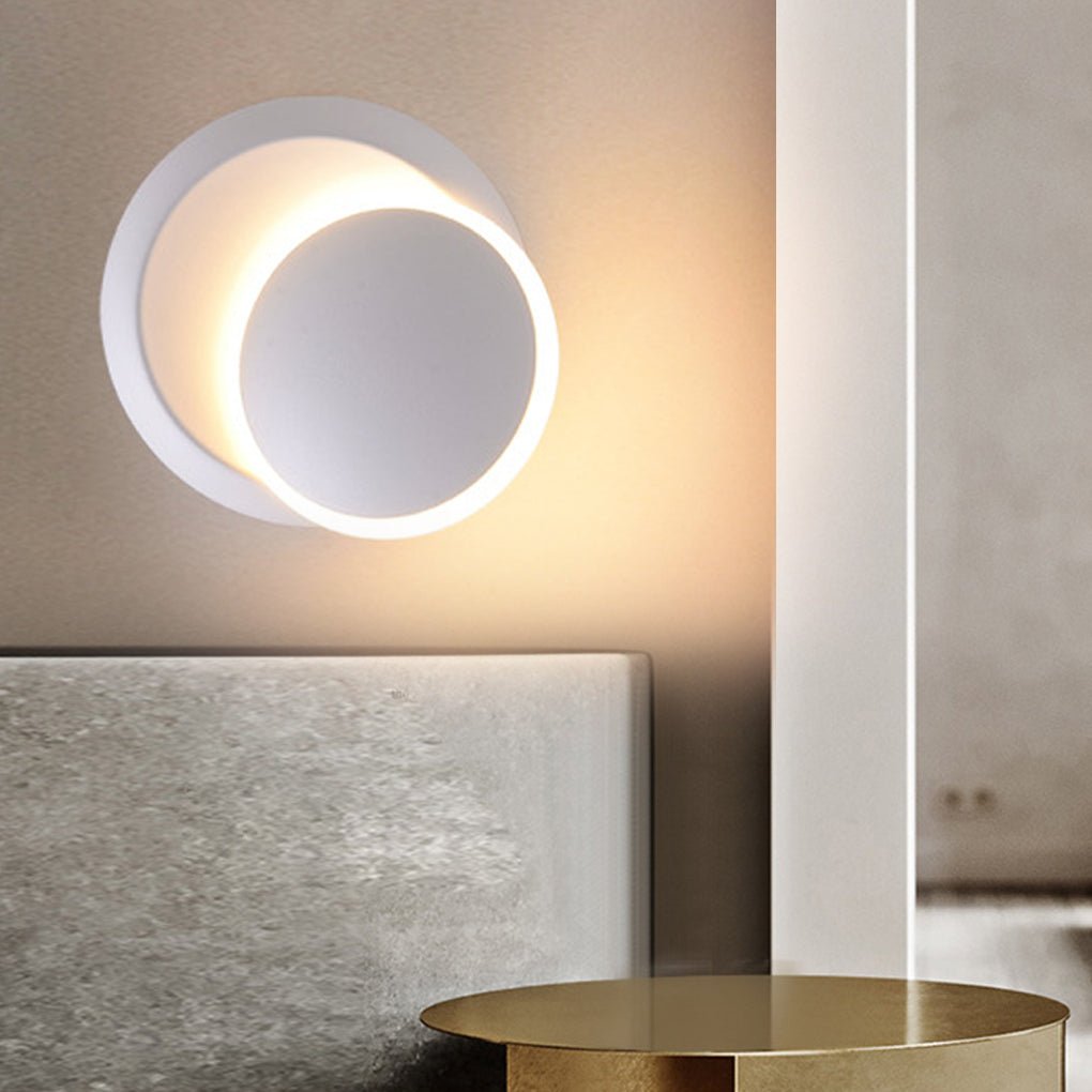 Nordic Minimalist Rotatable LED Round Wall Light for Living Room and Dining Room