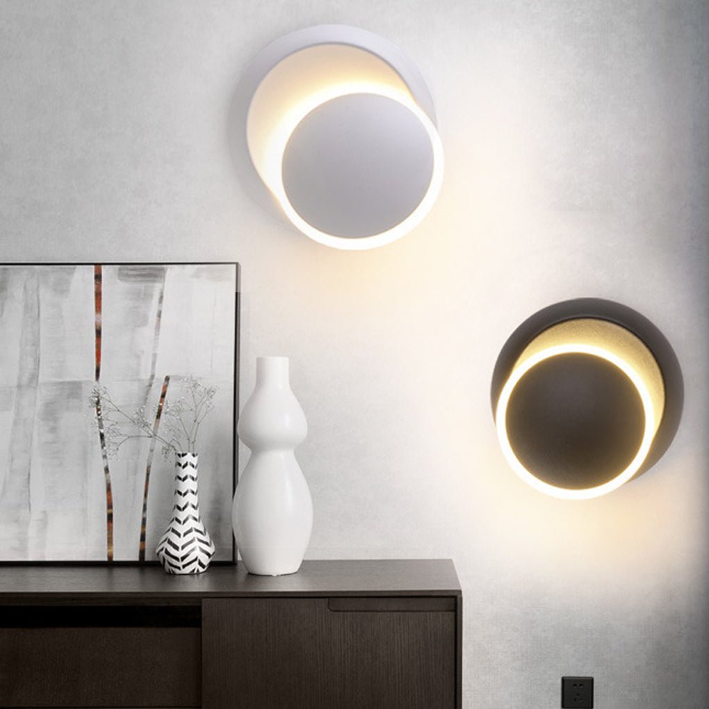 Nordic Minimalist Rotatable LED Round Wall Light for Living Room and Dining Room