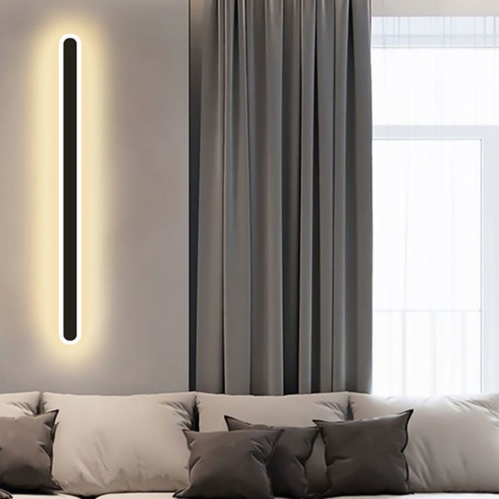 Nordic Minimalist Linear LED Wall Sconces - Black Background