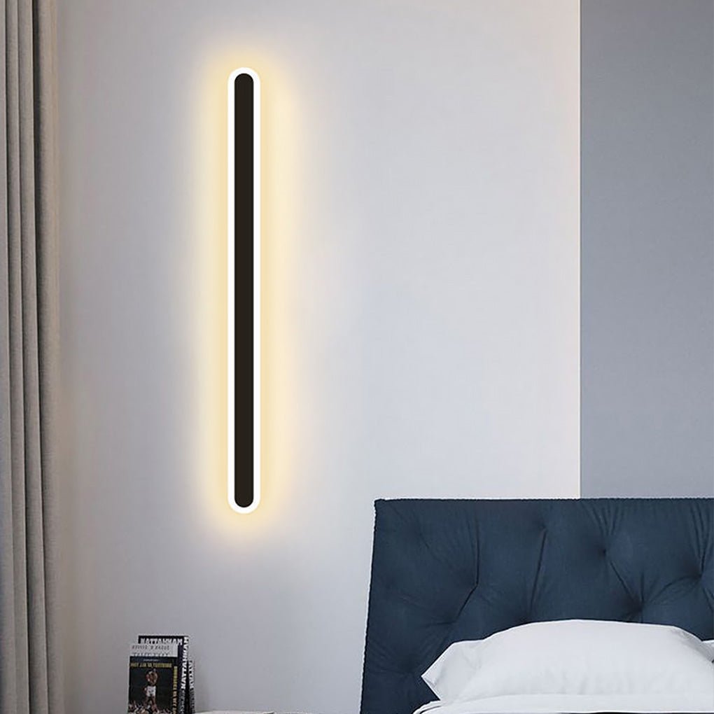 Nordic Minimalist Linear LED Wall Sconces - Black Background