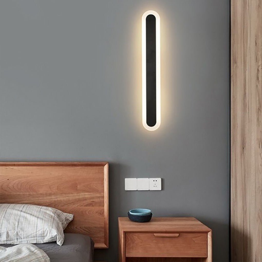 Nordic Minimalist Linear LED Wall Sconces - Black Background