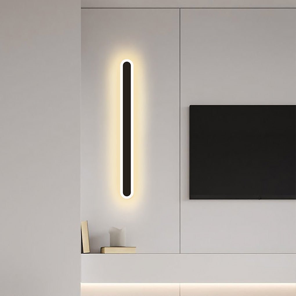 Nordic Minimalist Linear LED Wall Sconces - Black Background