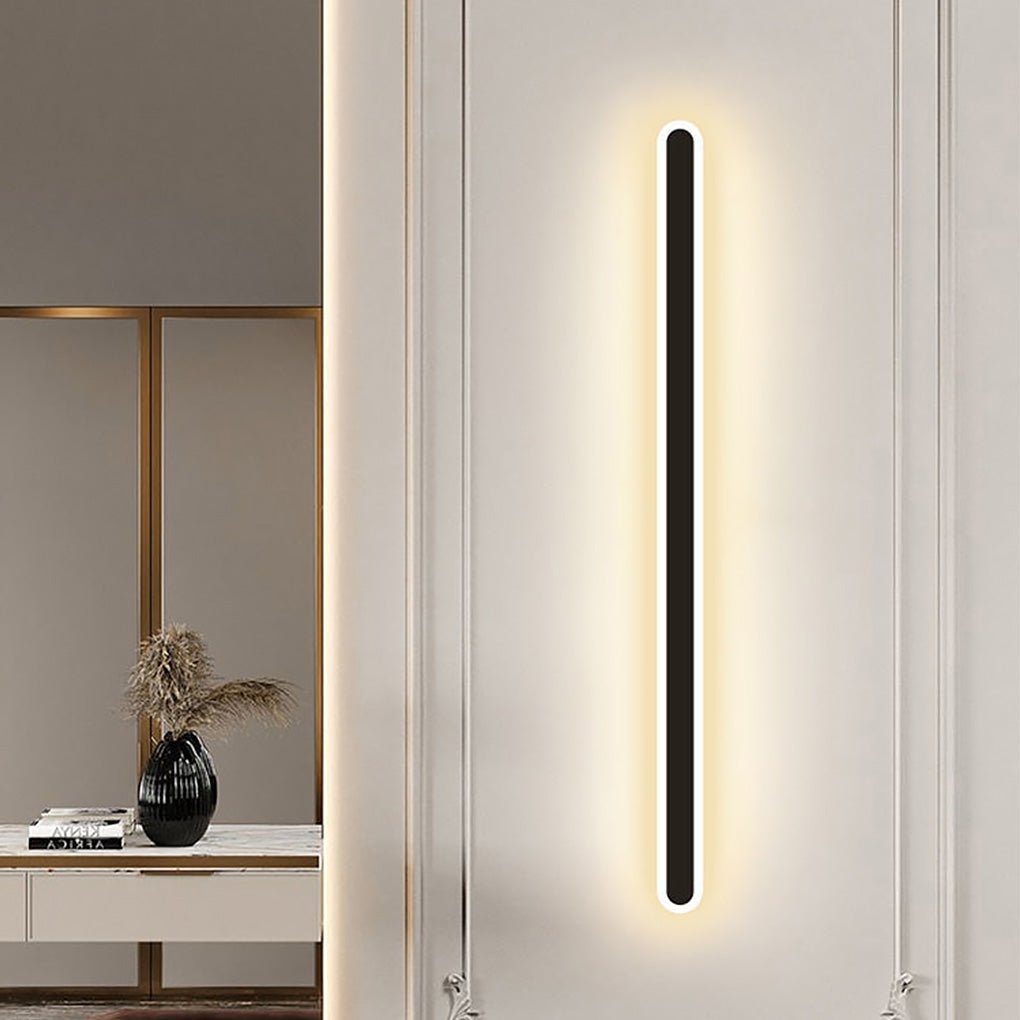 Nordic Minimalist Linear LED Wall Sconces - Black Background
