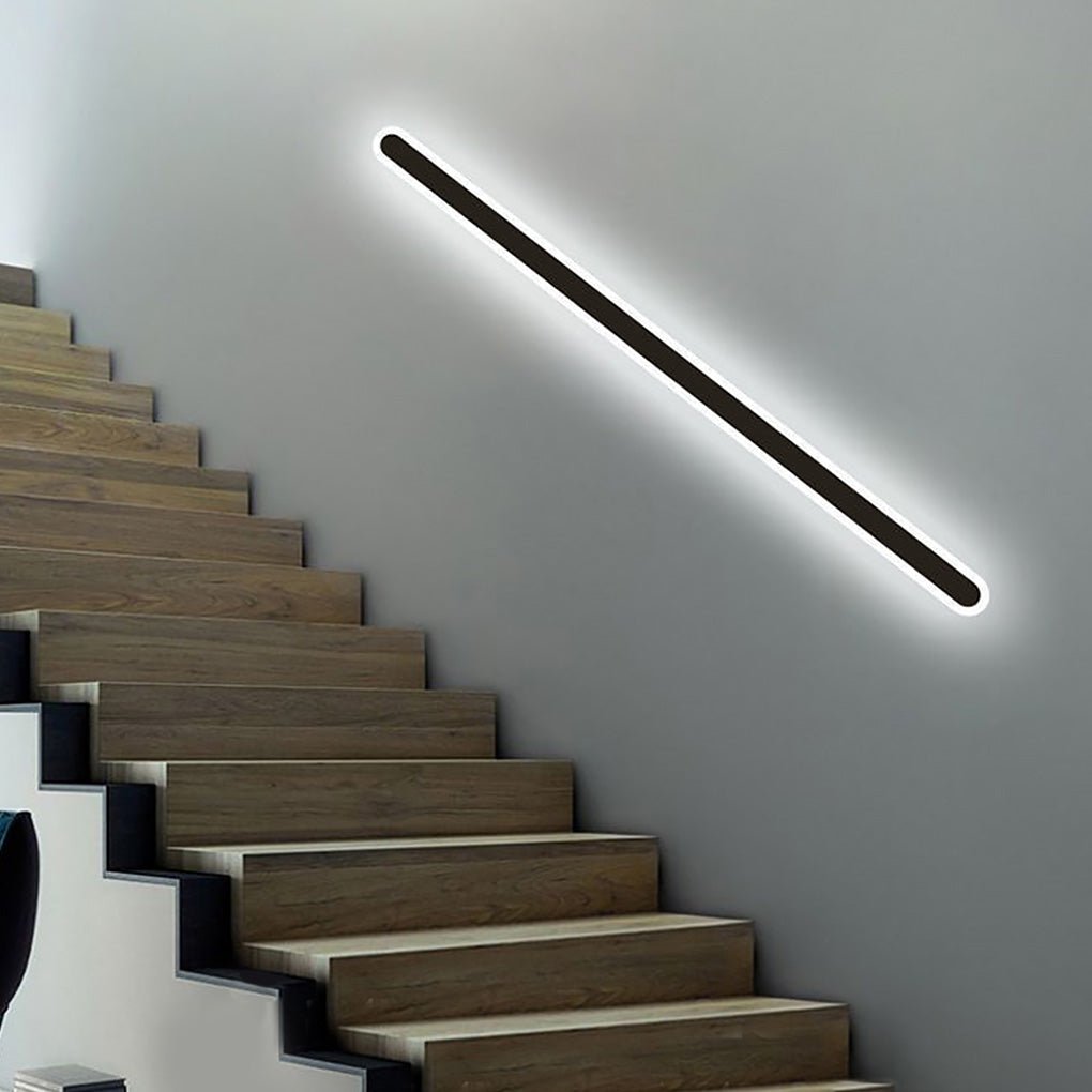 Nordic Minimalist Linear LED Wall Sconces - Black Background