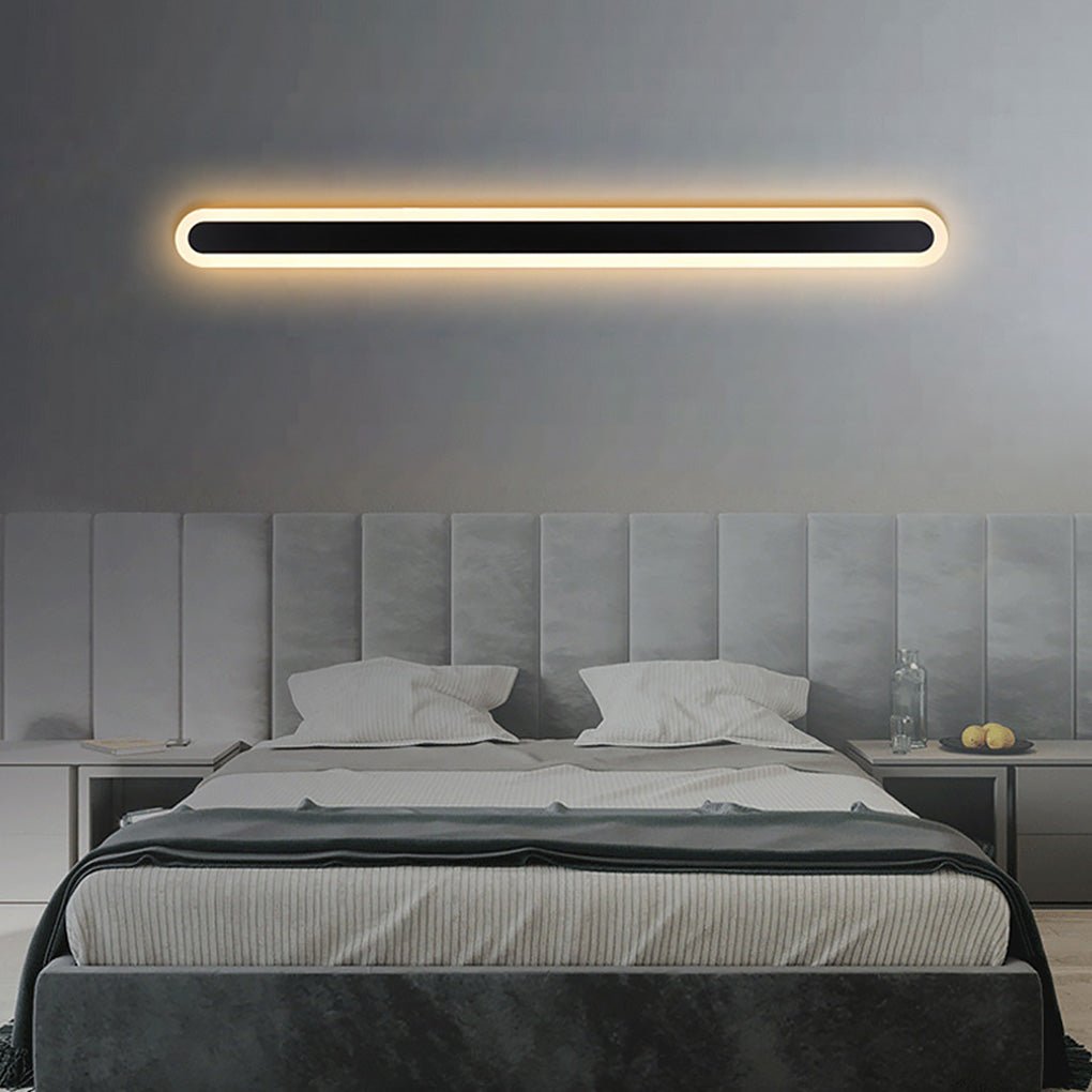 Nordic Minimalist Linear LED Wall Sconces - Black Background