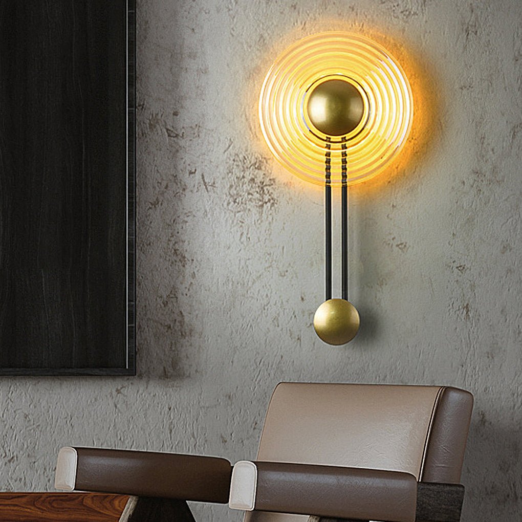 Nordic Ripple Glass LED Wall Lamp - Decorative Bedside Aisle Light