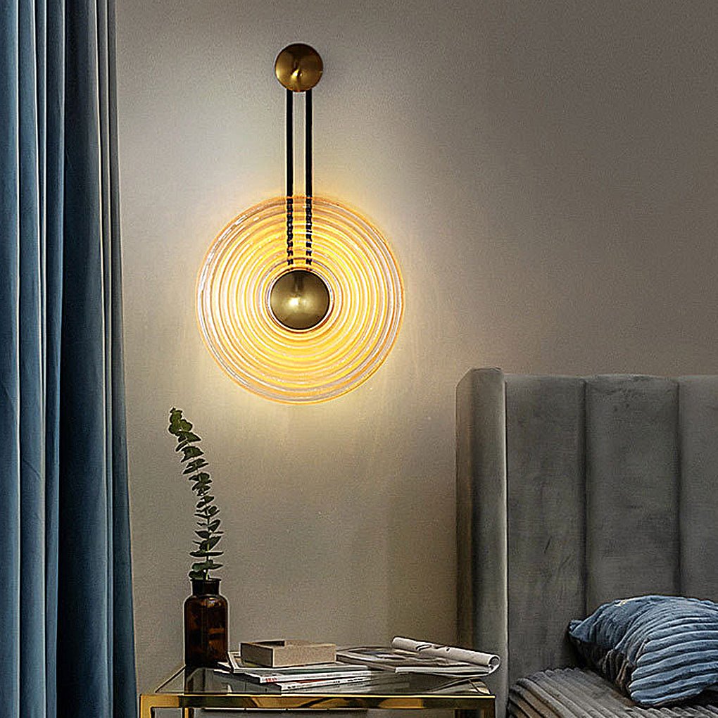 Nordic Ripple Glass LED Wall Lamp - Decorative Bedside Aisle Light